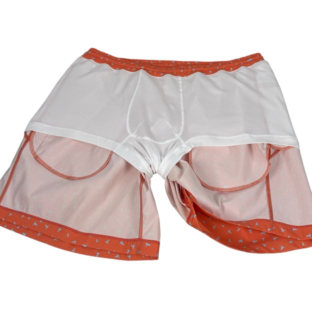 Bird Dogs 2XL Inner Banks Lined Swim Trunks Shorts Orange Drawstring Waist EUC - Picture 8 of 9